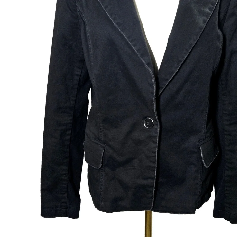 Peyton Jensen Jacket Blazer Womens One Button Gray Size Medium Cropped‎